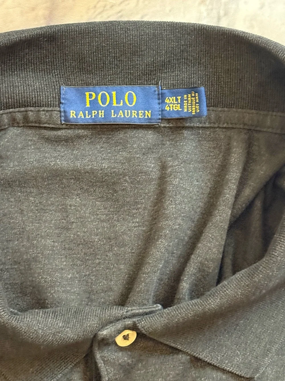 Men's Polo Shirt - Dark Blue/Gray with Embroidered Logo 4XLT